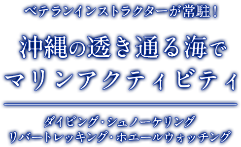 ベテランスタッフ常駐！沖縄の透き通る海でマリンアクティビティ